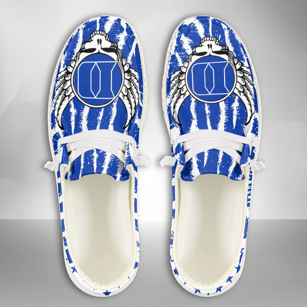 JWFancy NCAA Duke Blue Devils Hey Dude Shoes Wally Men's Lace Up Loafers Comfortable For Men And Women