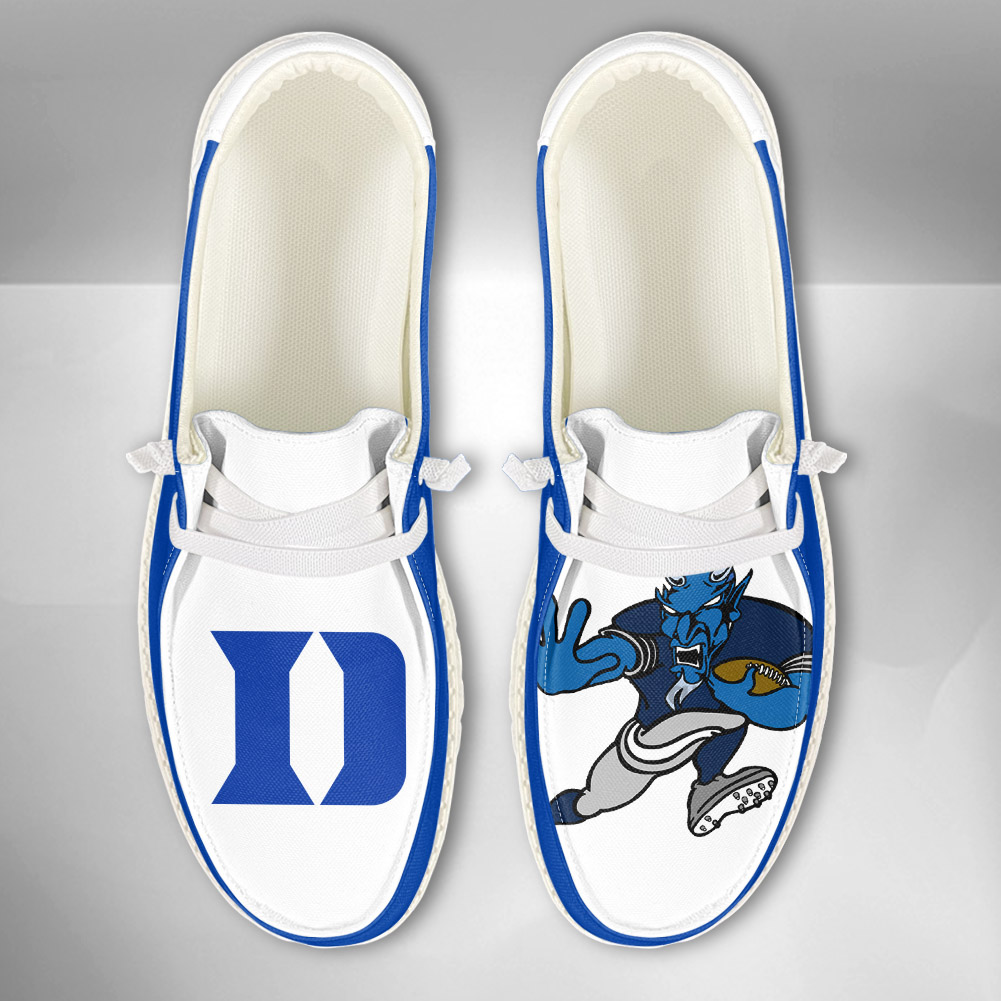 JWFancy NCAA Duke Blue Devils Hey Dude Shoes Wally Men's Lace Up Loafers Comfortable For Men And Women