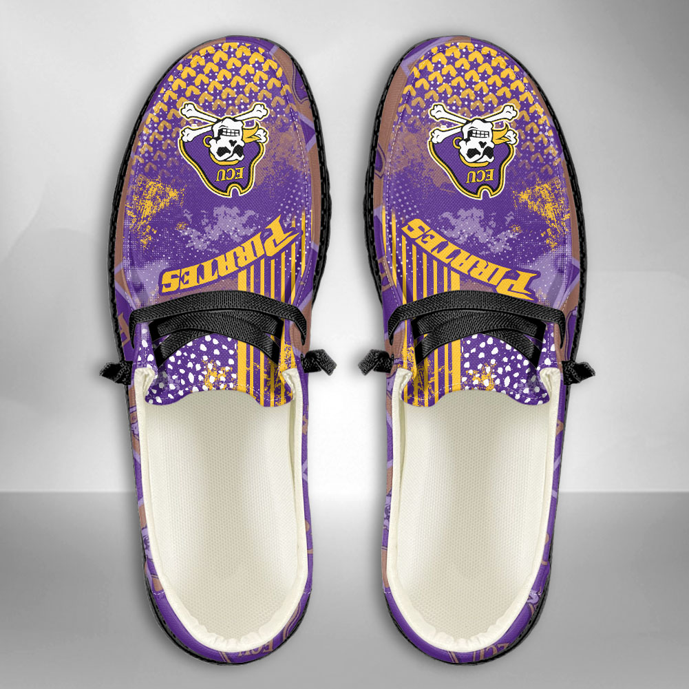 JWFancy NCAA East Carolina Pirates Hey Dude Shoes Wally Men's Lace Up Loafers Comfortable For Men And Women