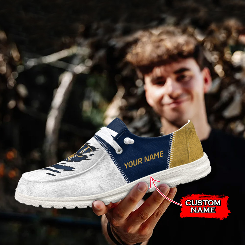 JWFancy NCAA FIU Golden Panthers Hey Dude Shoes Wally Men's Lace Up Loafers Comfortable For Men And Women