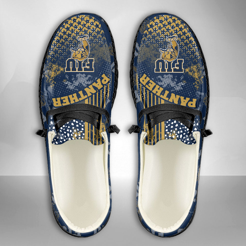 JWFancy NCAA FIU Golden Panthers Hey Dude Shoes Wally Men's Lace Up Loafers Comfortable For Men And Women