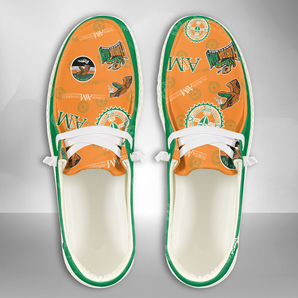 JWFancy NCAA Florida A&M University Hey Dude Shoes Wally Men's Lace Up Loafers Comfortable For Men And Women
