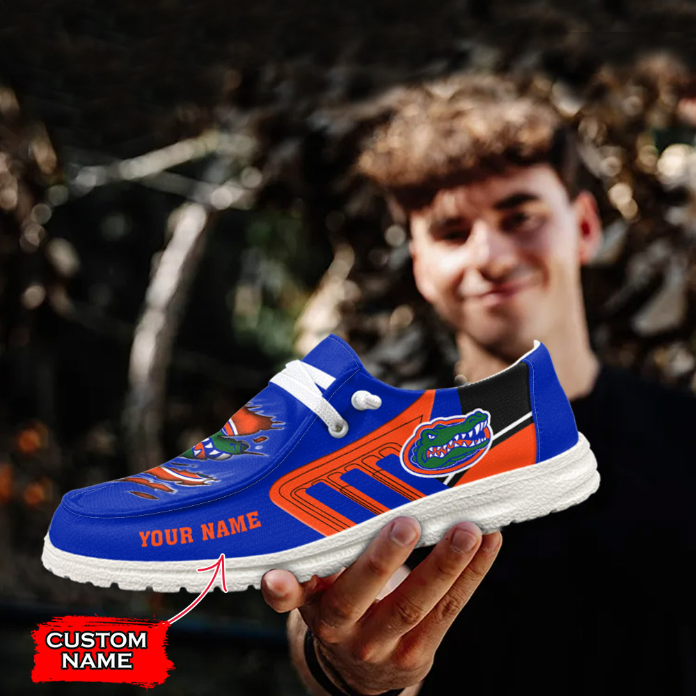 JWFancy NCAA Florida Gators Hey Dude Shoes Wally Men's Lace Up Loafers Comfortable For Men And Women