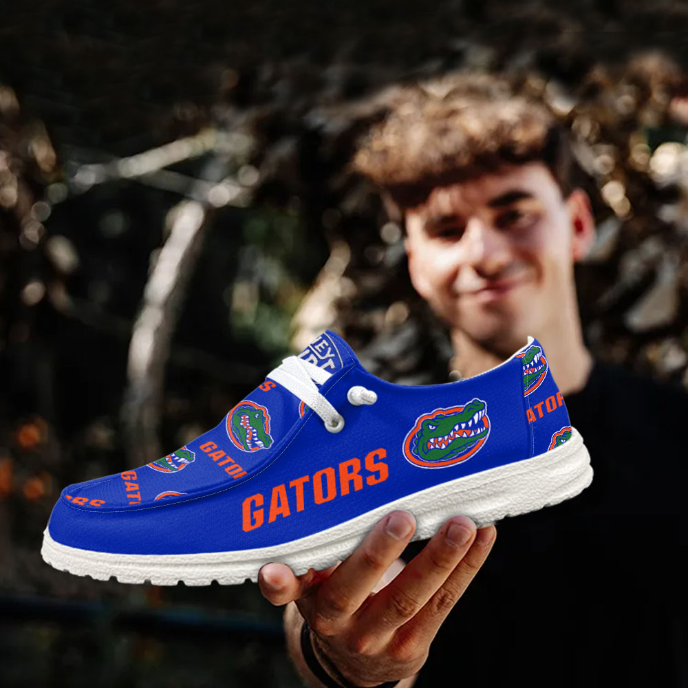 JWFancy NCAA Florida Gators Hey Dude Shoes Wally Men's Lace Up Loafers Comfortable For Men And Women