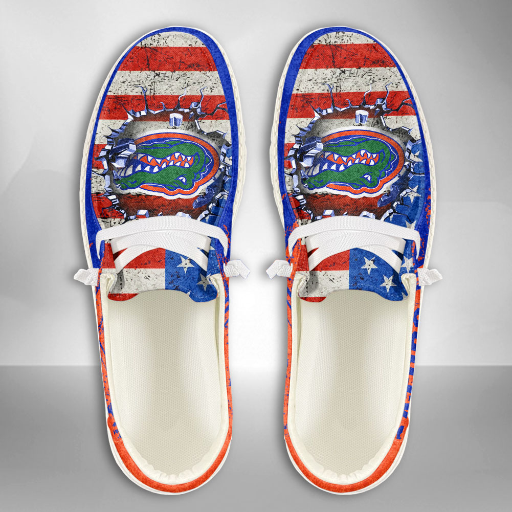JWFancy NCAA Florida Gators Hey Dude Shoes Wally Men's Lace Up Loafers Comfortable For Men And Women