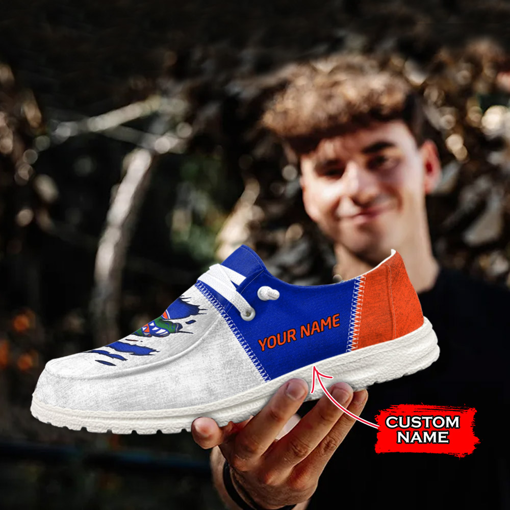 JWFancy NCAA Florida Gators Hey Dude Shoes Wally Men's Lace Up Loafers Comfortable For Men And Women