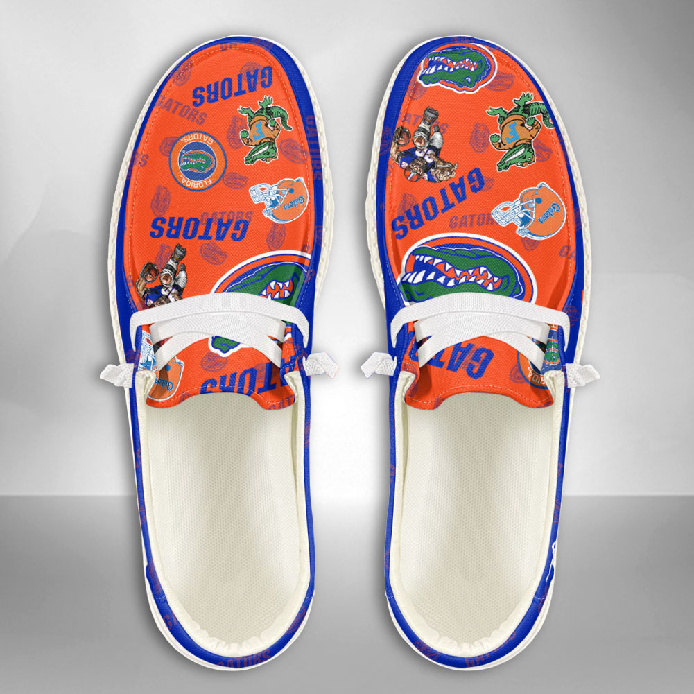 JWFancy NCAA Florida Gators Hey Dude Shoes Wally Men's Lace Up Loafers Comfortable For Men And Women