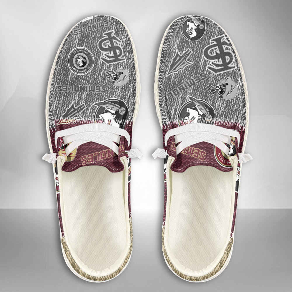 JWFancy NCAA Florida State Seminoles Hey Dude Shoes Wally Men's Lace Up Loafers Comfortable For Men And Women