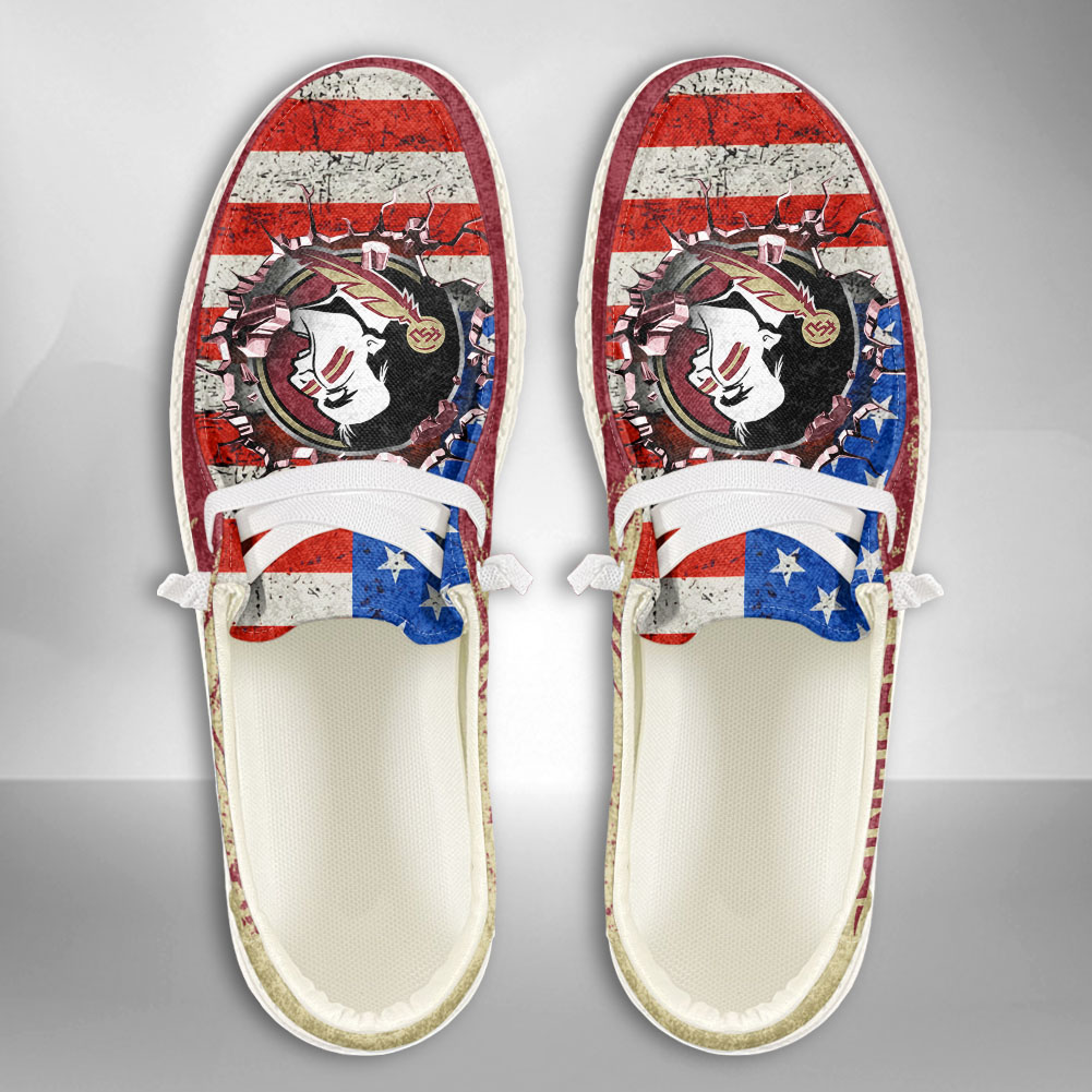 JWFancy NCAA Florida State Seminoles Hey Dude Shoes Wally Men's Lace Up Loafers Comfortable For Men And Women