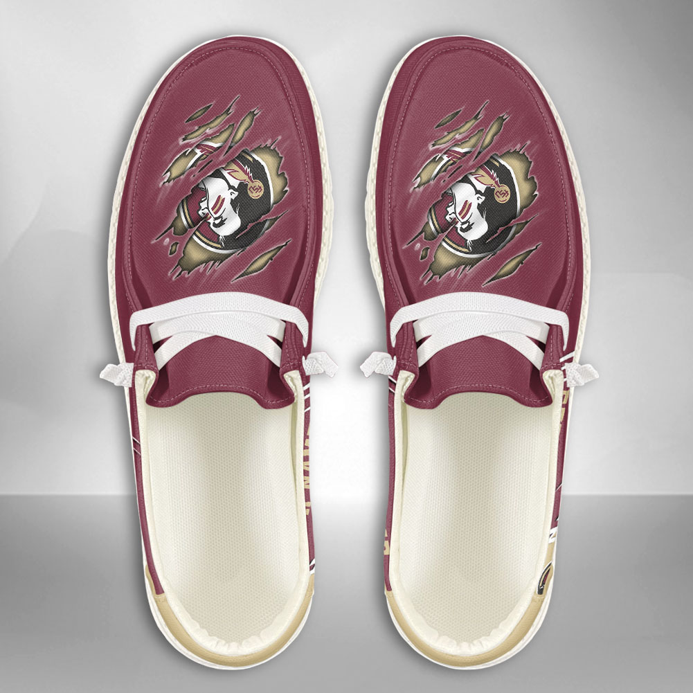 JWFancy NCAA Florida State Seminoles Hey Dude Shoes Wally Men's Lace Up Loafers Comfortable For Men And Women