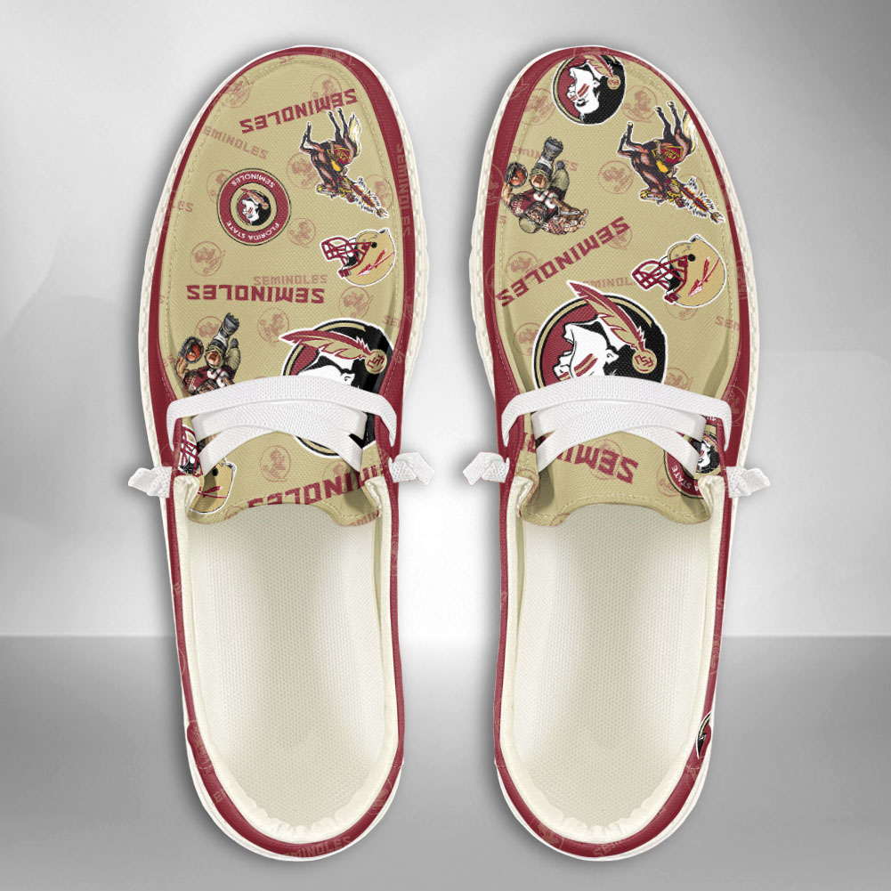 JWFancy NCAA Florida State Seminoles Hey Dude Shoes Wally Men's Lace Up Loafers Comfortable For Men And Women