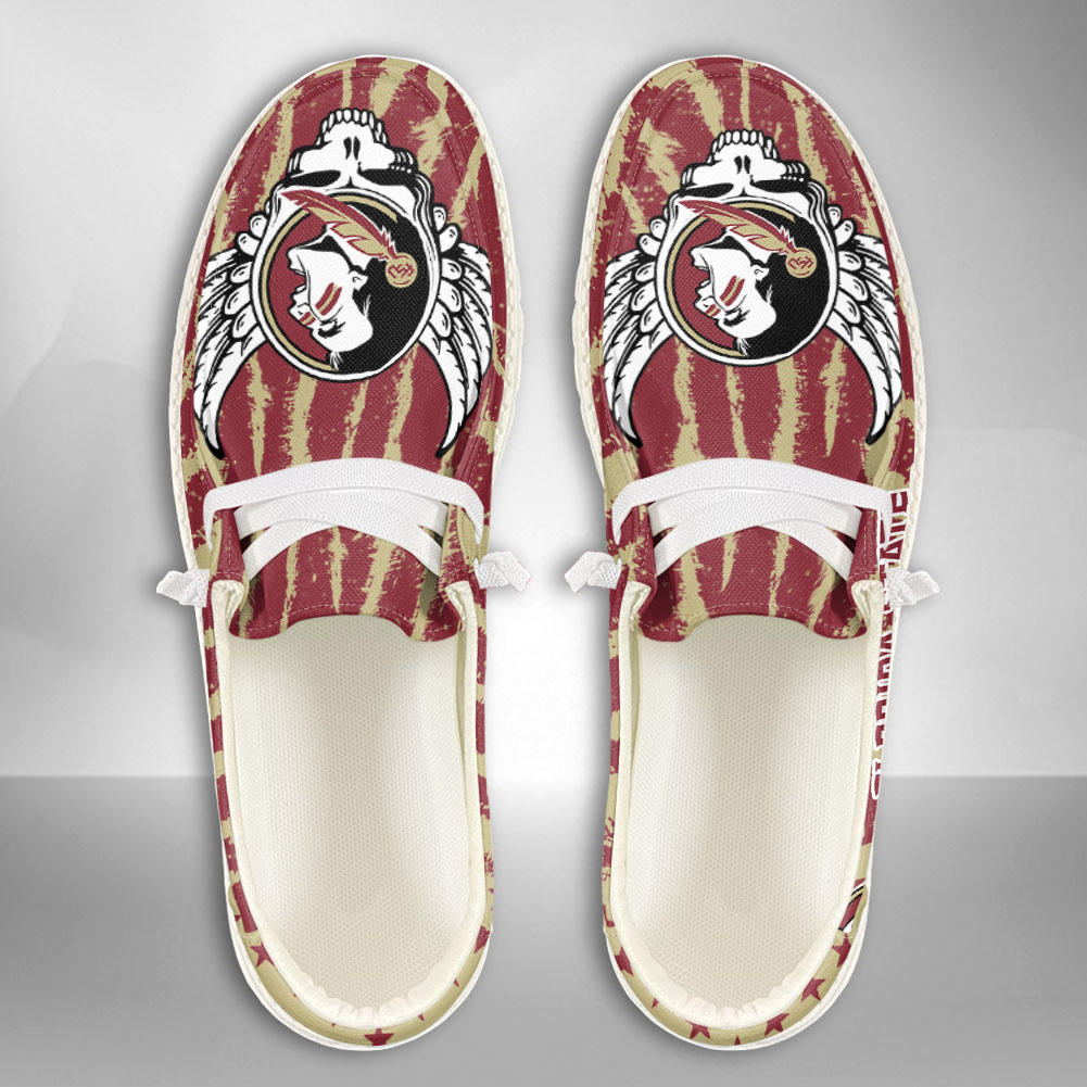 JWFancy NCAA Florida State Seminoles Hey Dude Shoes Wally Men's Lace Up Loafers Comfortable For Men And Women