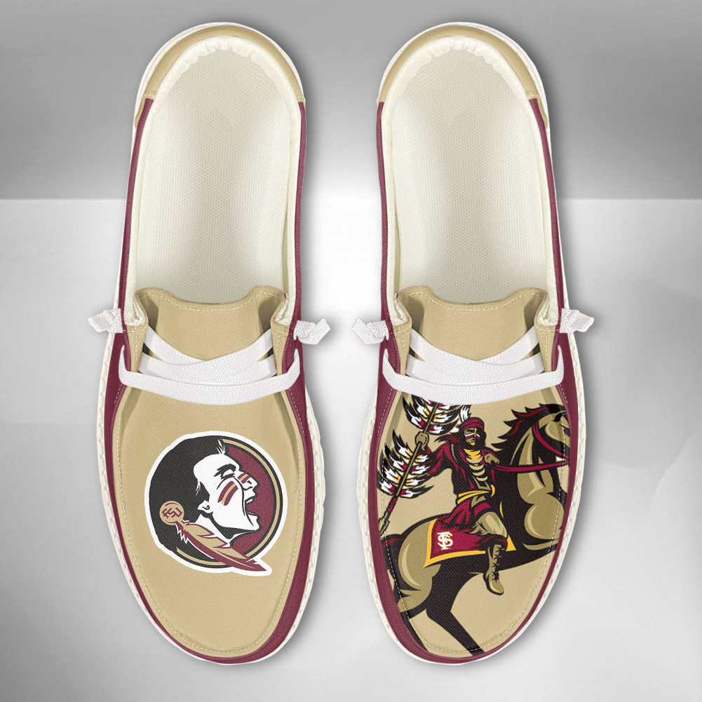 JWFancy NCAA Florida State Seminoles Hey Dude Shoes Wally Men's Lace Up Loafers Comfortable For Men And Women