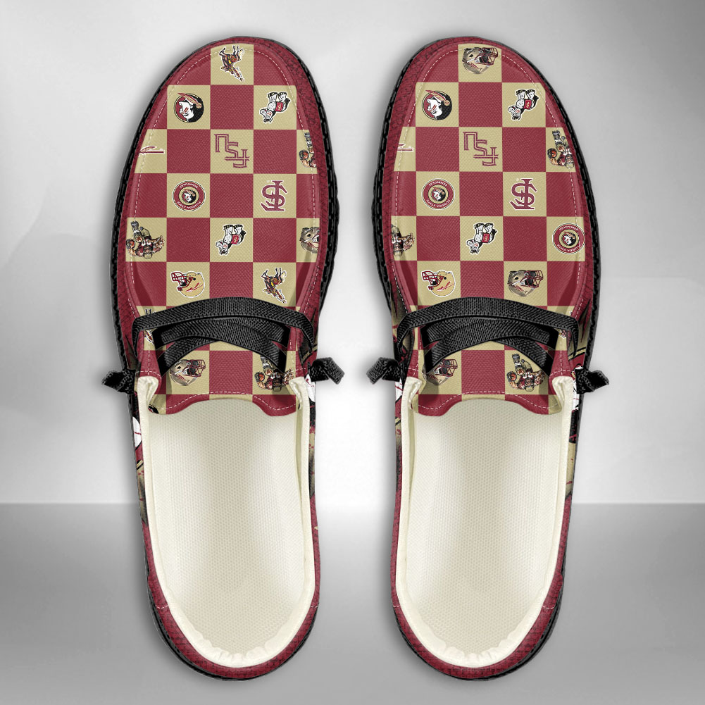 JWFancy NCAA Florida State Seminoles Hey Dude Shoes Wally Men's Lace Up Loafers Comfortable For Men And Women