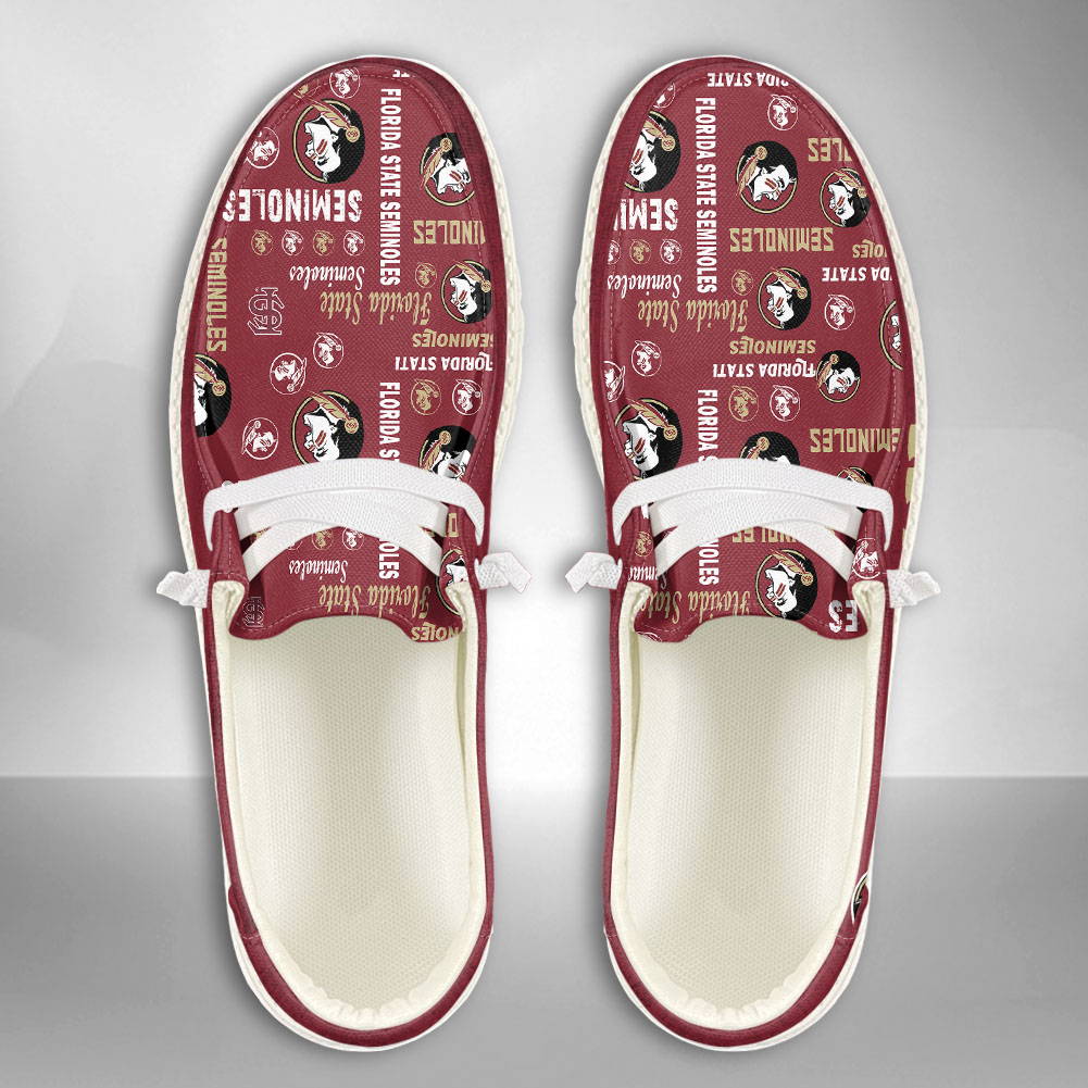 JWFancy NCAA Florida State Seminoles Hey Dude Shoes Wally Men's Lace Up Loafers Comfortable For Men And Women
