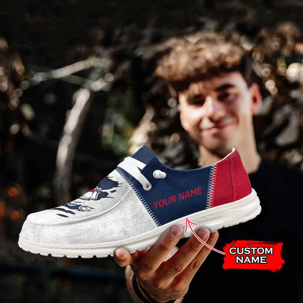 JWFancy NCAA Fresno State Bulldogs Hey Dude Shoes Wally Men's Lace Up Loafers Comfortable For Men And Women