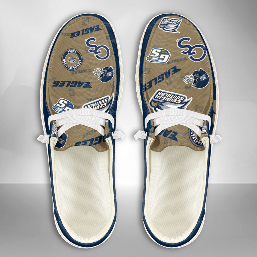 JWFancy NCAA Georgia Southern Eagles Hey Dude Shoes Wally Men's Lace Up Loafers Comfortable For Men And Women
