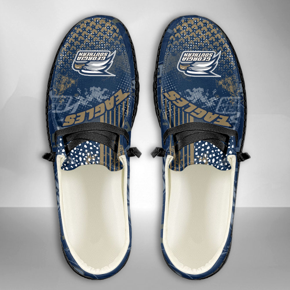 JWFancy NCAA Georgia Southern Eagles Hey Dude Shoes Wally Men's Lace Up Loafers Comfortable For Men And Women