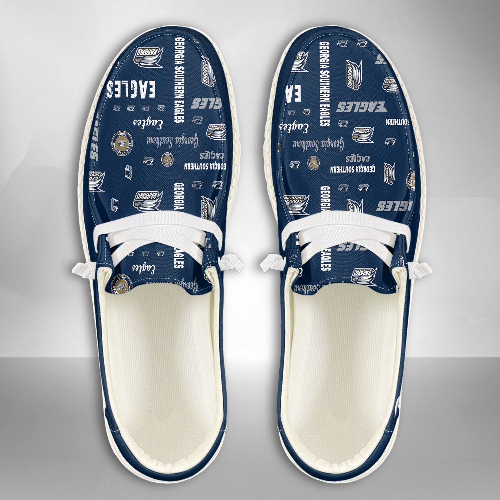 JWFancy NCAA Georgia Southern Eagles Hey Dude Shoes Wally Men's Lace Up Loafers Comfortable For Men And Women