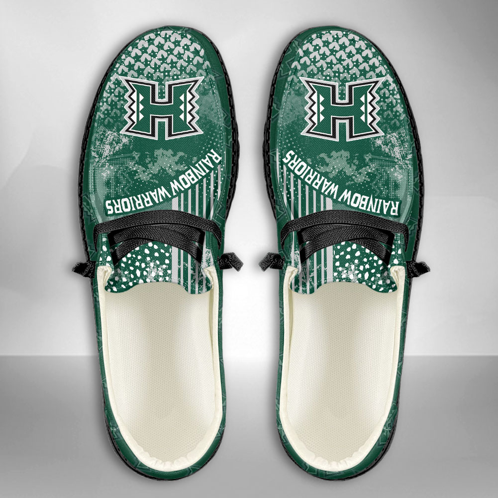 JWFancy NCAA Hawaii Rainbow Warriors Hey Dude Shoes Wally Men's Lace Up Loafers Comfortable For Men And Women