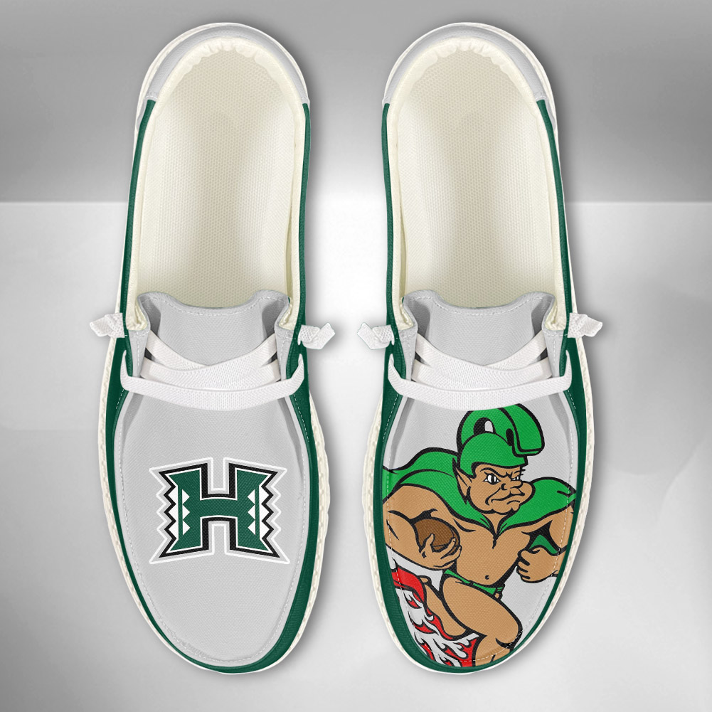 JWFancy NCAA Hawaii Rainbow Warriors Hey Dude Shoes Wally Men's Lace Up Loafers Comfortable For Men And Women