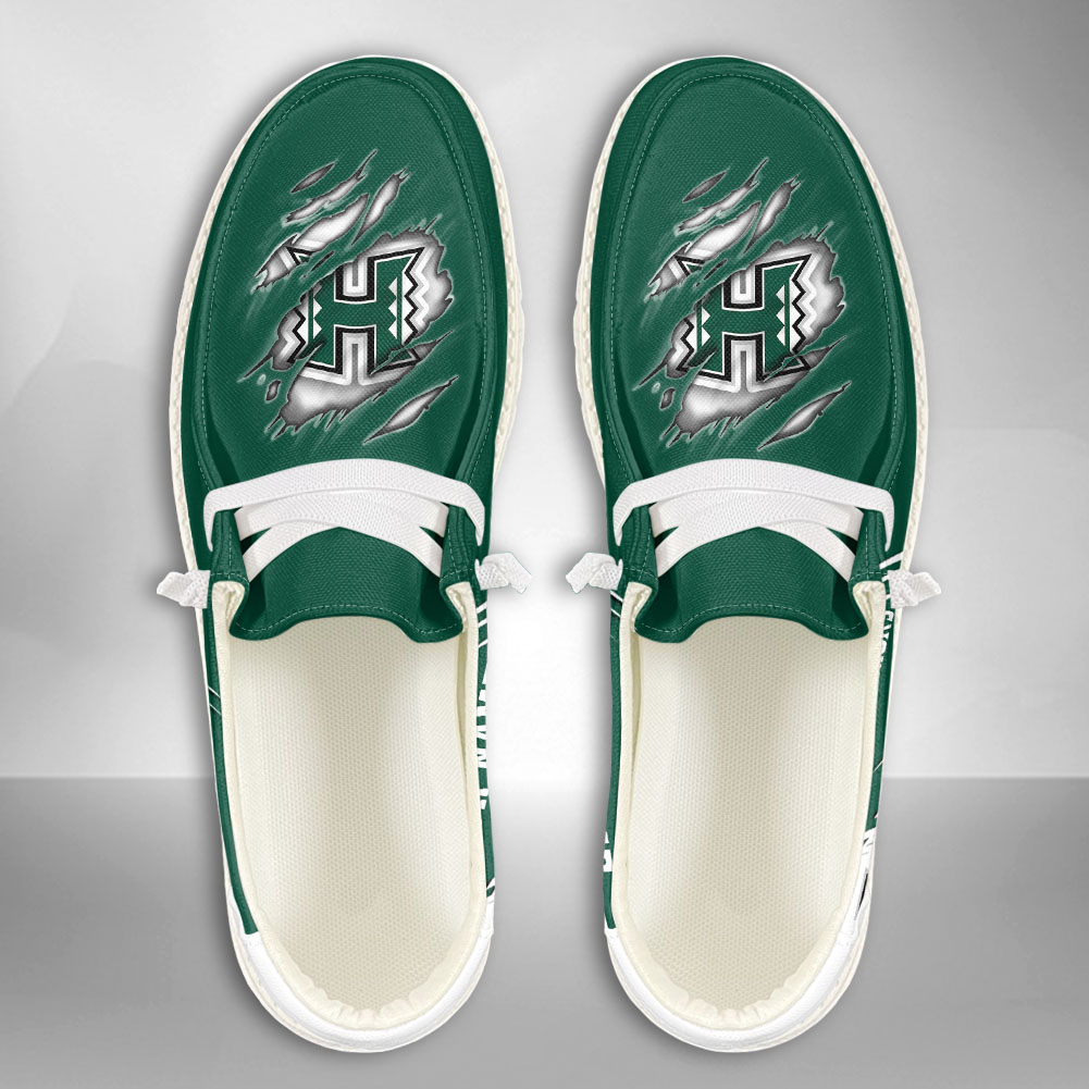JWFancy NCAA Hawaii Rainbow Warriors Hey Dude Shoes Wally Men's Lace Up Loafers Comfortable For Men And Women