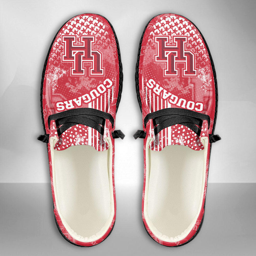 JWFancy NCAA Houston Cougars Hey Dude Shoes Wally Men's Lace Up Loafers Comfortable For Men And Women