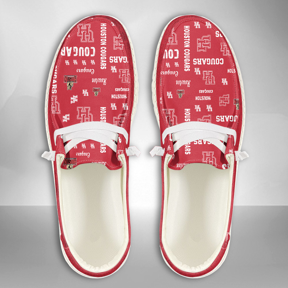 JWFancy NCAA Houston Cougars Hey Dude Shoes Wally Men's Lace Up Loafers Comfortable For Men And Women