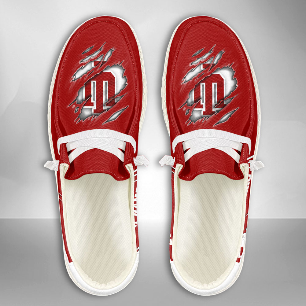 JWFancy NCAA Indiana Hoosiers Hey Dude Shoes Wally Men's Lace Up Loafers Comfortable For Men And Women
