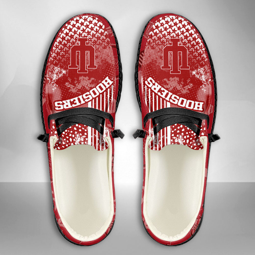 JWFancy NCAA Indiana Hoosiers Hey Dude Shoes Wally Men's Lace Up Loafers Comfortable For Men And Women