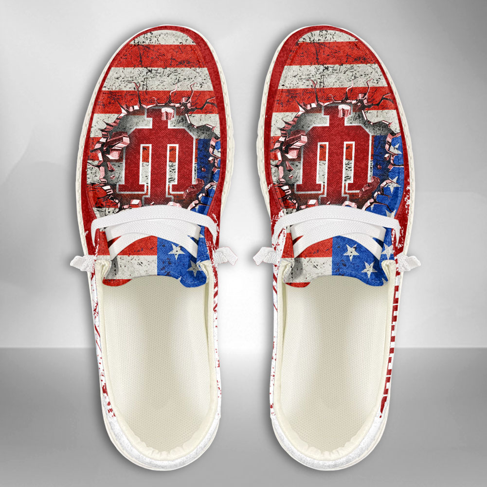 JWFancy NCAA Indiana Hoosiers Hey Dude Shoes Wally Men's Lace Up Loafers Comfortable For Men And Women