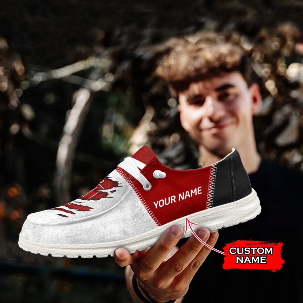JWFancy NCAA Indiana Hoosiers Hey Dude Shoes Wally Men's Lace Up Loafers Comfortable For Men And Women