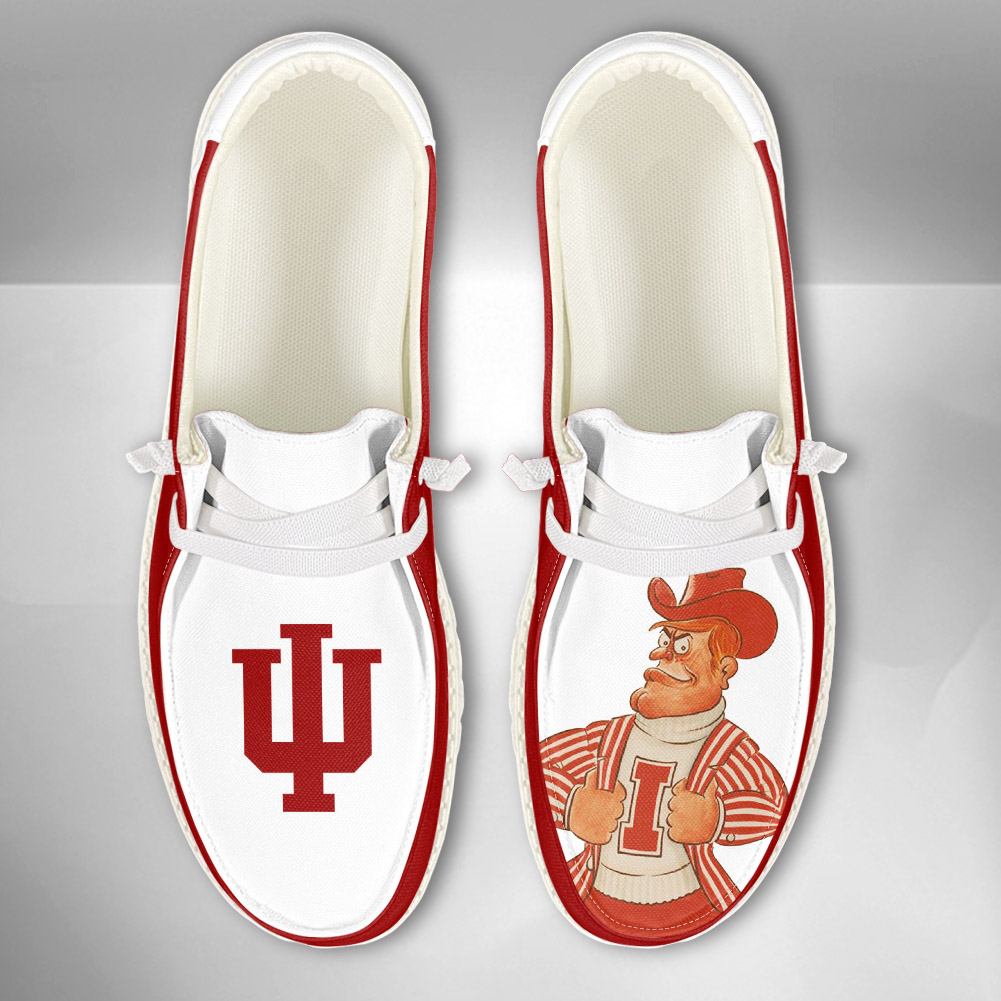JWFancy NCAA Indiana Hoosiers Hey Dude Shoes Wally Men's Lace Up Loafers Comfortable For Men And Women