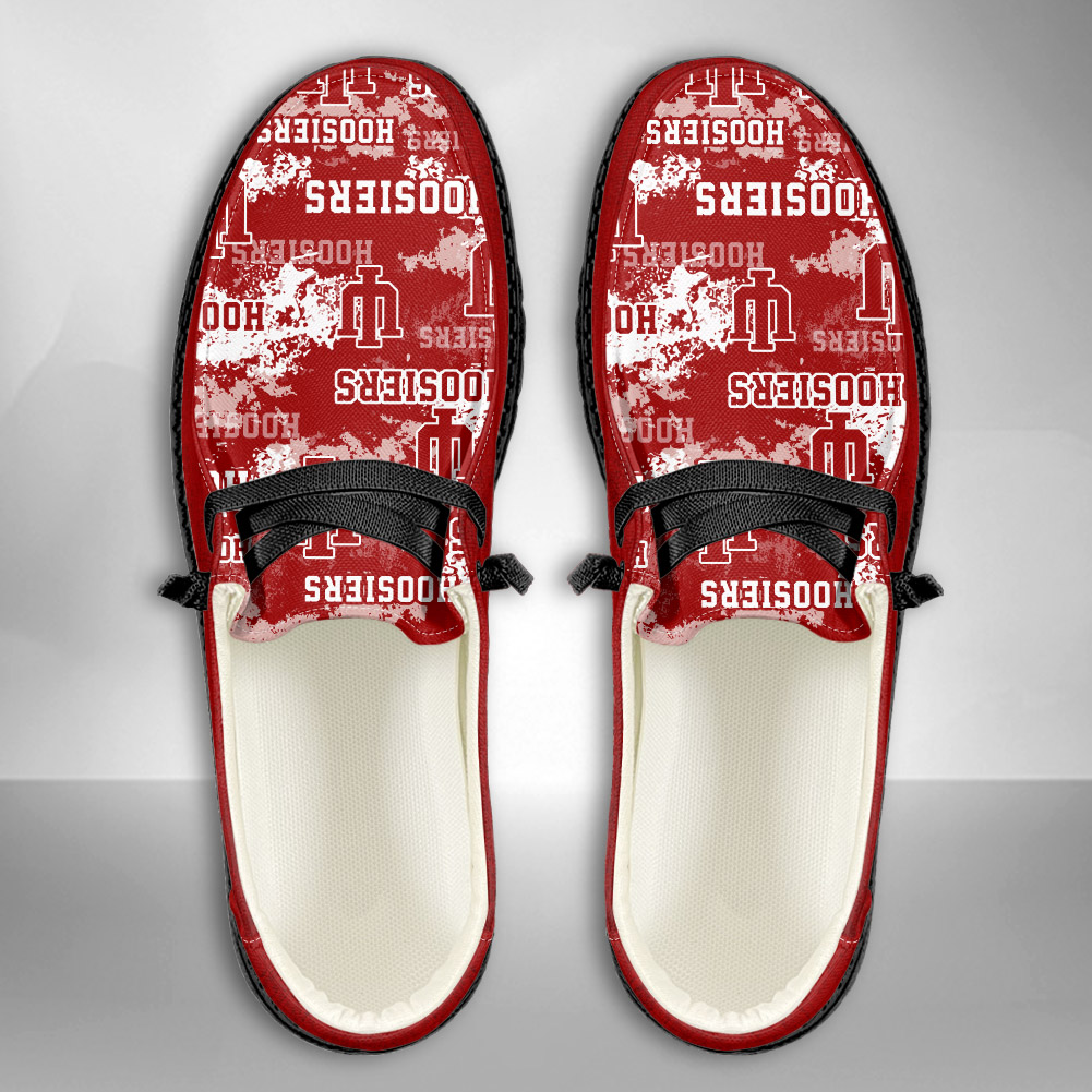 JWFancy NCAA Indiana Hoosiers Hey Dude Shoes Wally Men's Lace Up Loafers Comfortable For Men And Women