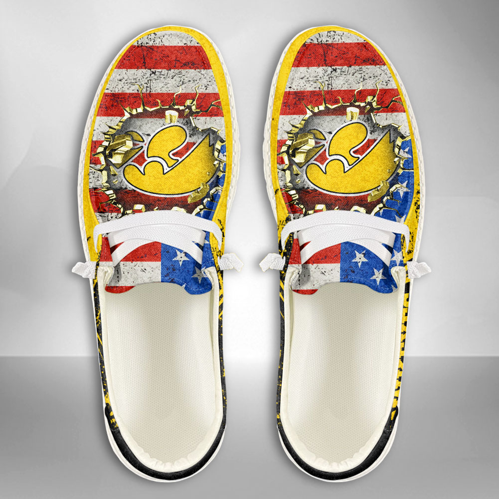 JWFancy NCAA Iowa Hawkeyes Hey Dude Shoes Wally Men's Lace Up Loafers Comfortable For Men And Women