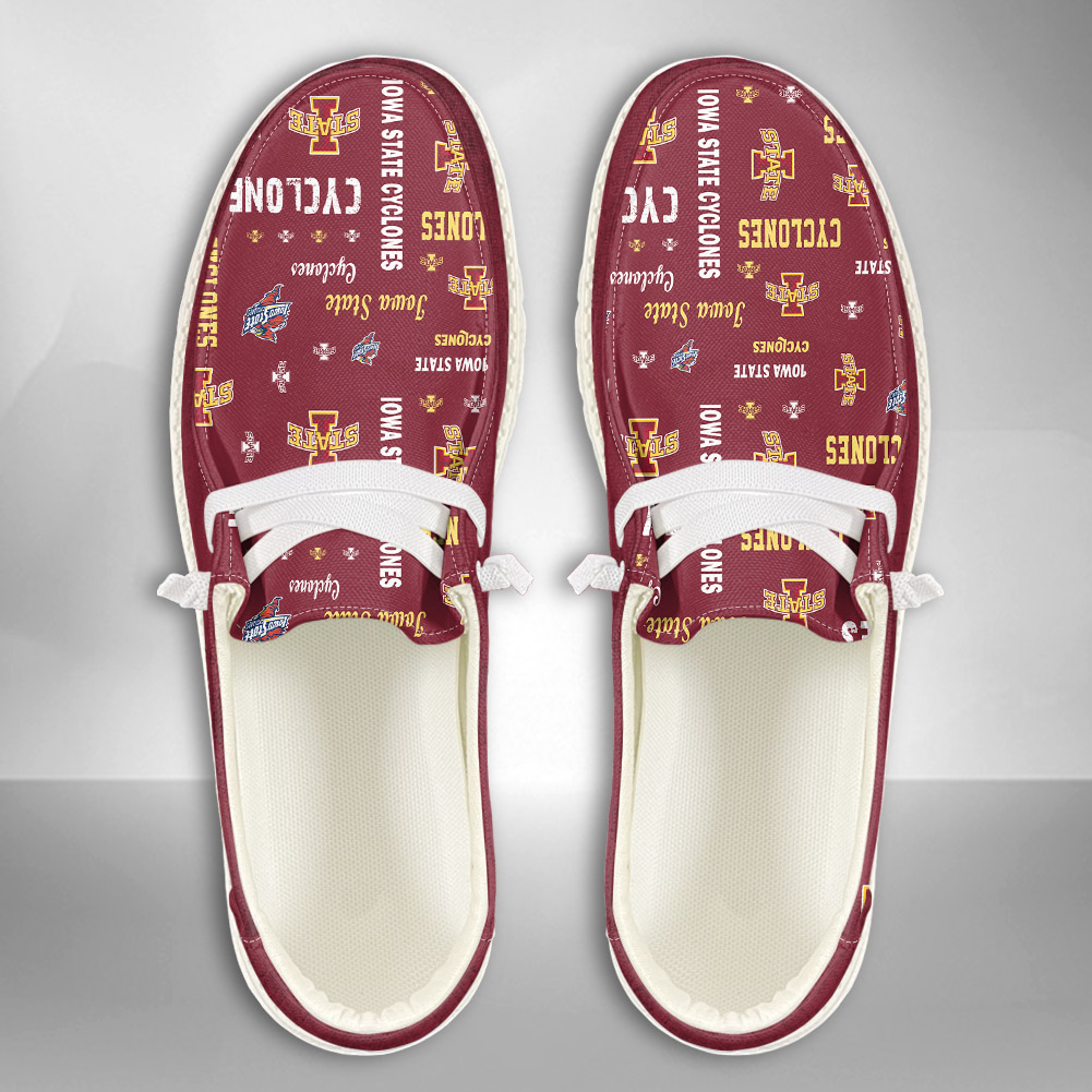 JWFancy NCAA Iowa State Cyclones Hey Dude Shoes Wally Men's Lace Up Loafers Comfortable For Men And Women