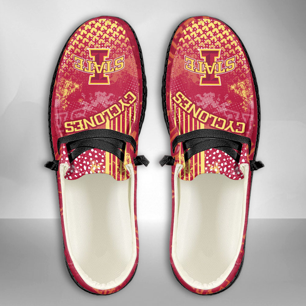 JWFancy NCAA Iowa State Cyclones Hey Dude Shoes Wally Men's Lace Up Loafers Comfortable For Men And Women