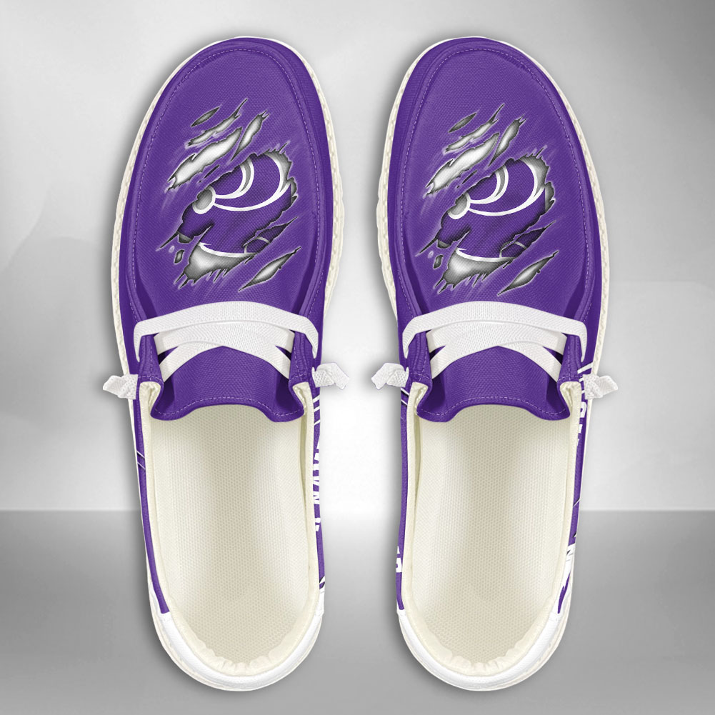 JWFancy NCAA Kansas State Wildcats Hey Dude Shoes Wally Men's Lace Up Loafers Comfortable For Men And Women