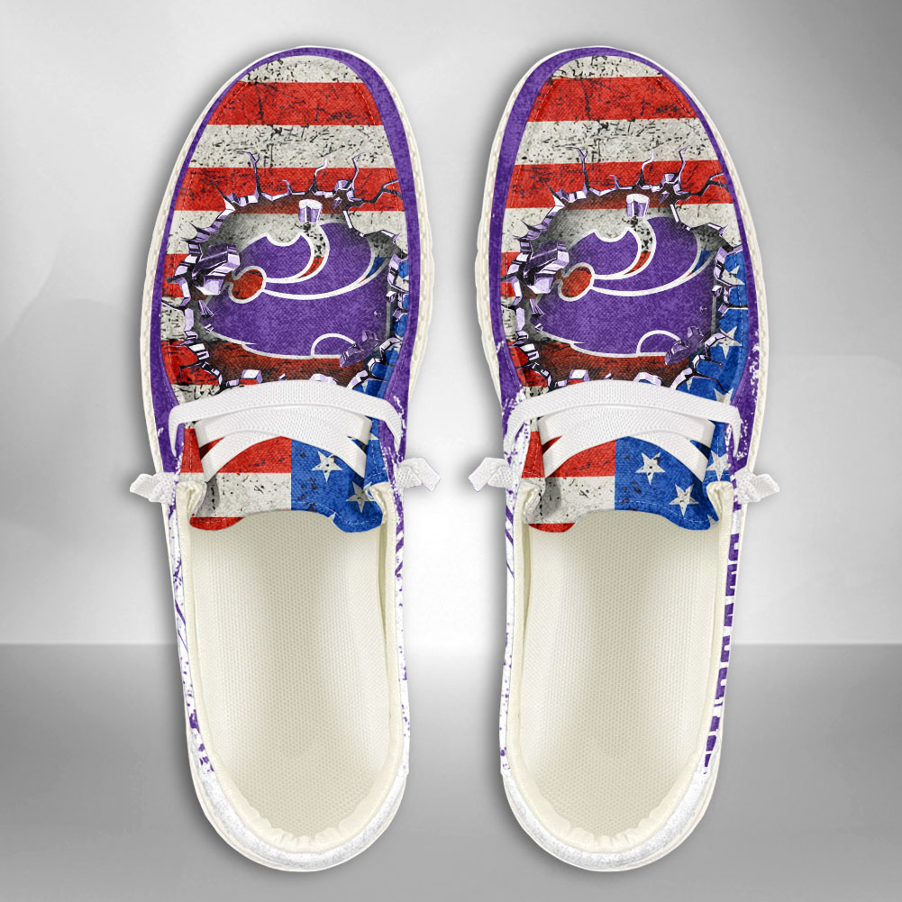 JWFancy NCAA Kansas State Wildcats Hey Dude Shoes Wally Men's Lace Up Loafers Comfortable For Men And Women