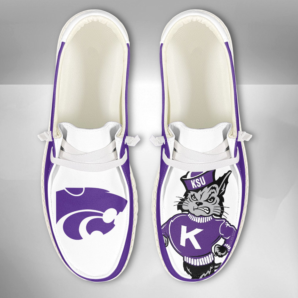 JWFancy NCAA Kansas State Wildcats Hey Dude Shoes Wally Men's Lace Up Loafers Comfortable For Men And Women