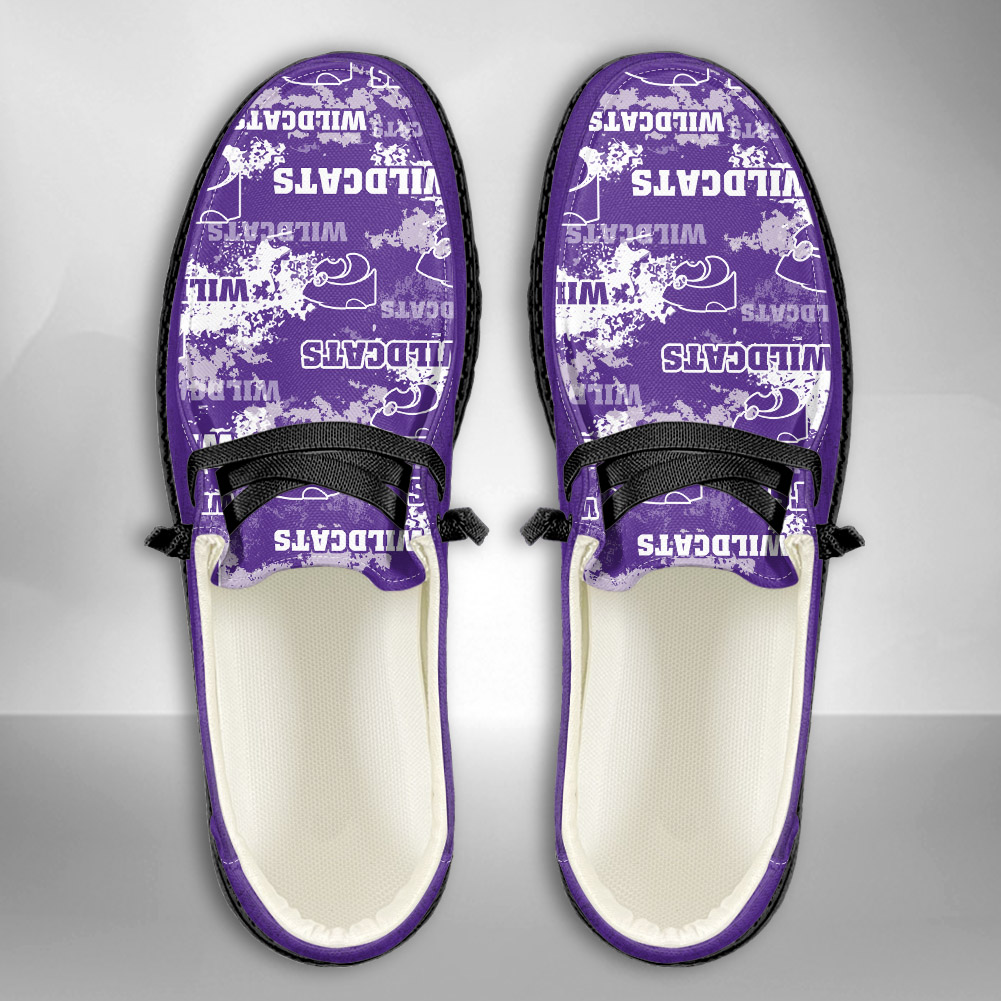 JWFancy NCAA Kansas State Wildcats Hey Dude Shoes Wally Men's Lace Up Loafers Comfortable For Men And Women