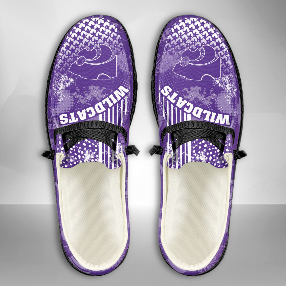 JWFancy NCAA Kansas State Wildcats Hey Dude Shoes Wally Men's Lace Up Loafers Comfortable For Men And Women