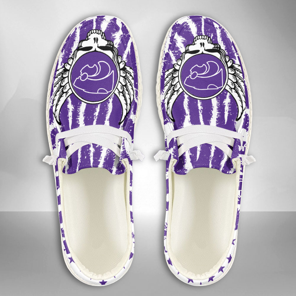 JWFancy NCAA Kansas State Wildcats Hey Dude Shoes Wally Men's Lace Up Loafers Comfortable For Men And Women