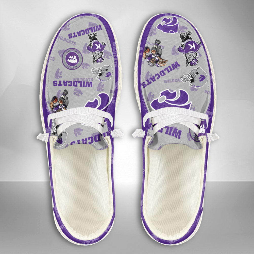 JWFancy NCAA Kansas State Wildcats Hey Dude Shoes Wally Men's Lace Up Loafers Comfortable For Men And Women