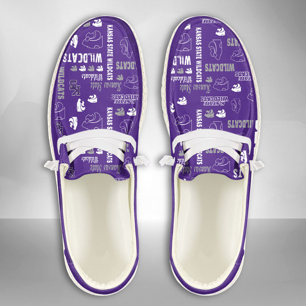 JWFancy NCAA Kansas State Wildcats Hey Dude Shoes Wally Men's Lace Up Loafers Comfortable For Men And Women
