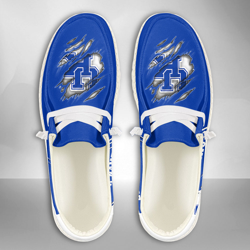 JWFancy NCAA Kentucky Wildcats Hey Dude Shoes Wally Men's Lace Up Loafers Comfortable For Men And Women