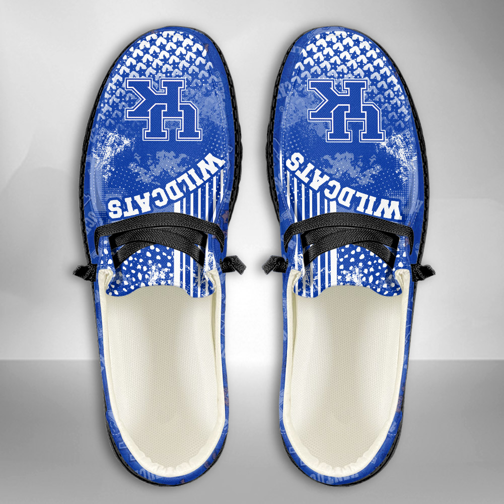 JWFancy NCAA Kentucky Wildcats Hey Dude Shoes Wally Men's Lace Up Loafers Comfortable For Men And Women