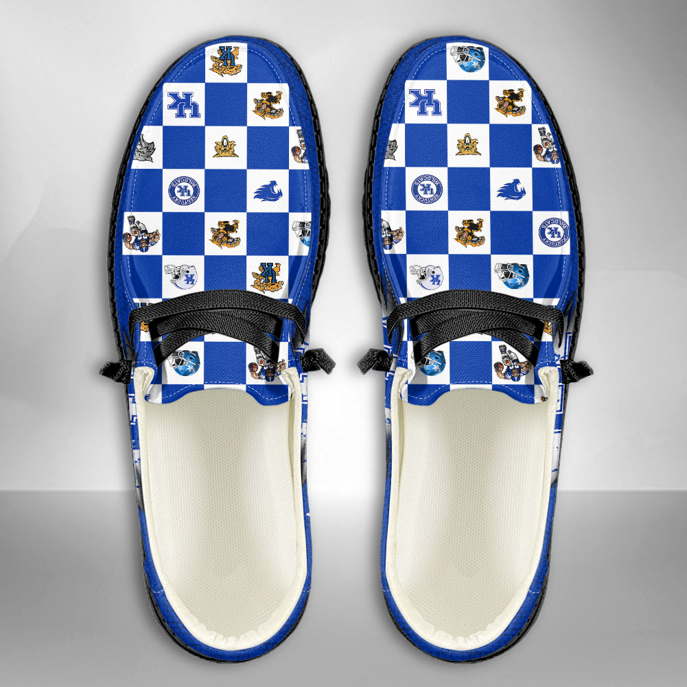 JWFancy NCAA Kentucky Wildcats Hey Dude Shoes Wally Men's Lace Up Loafers Comfortable For Men And Women