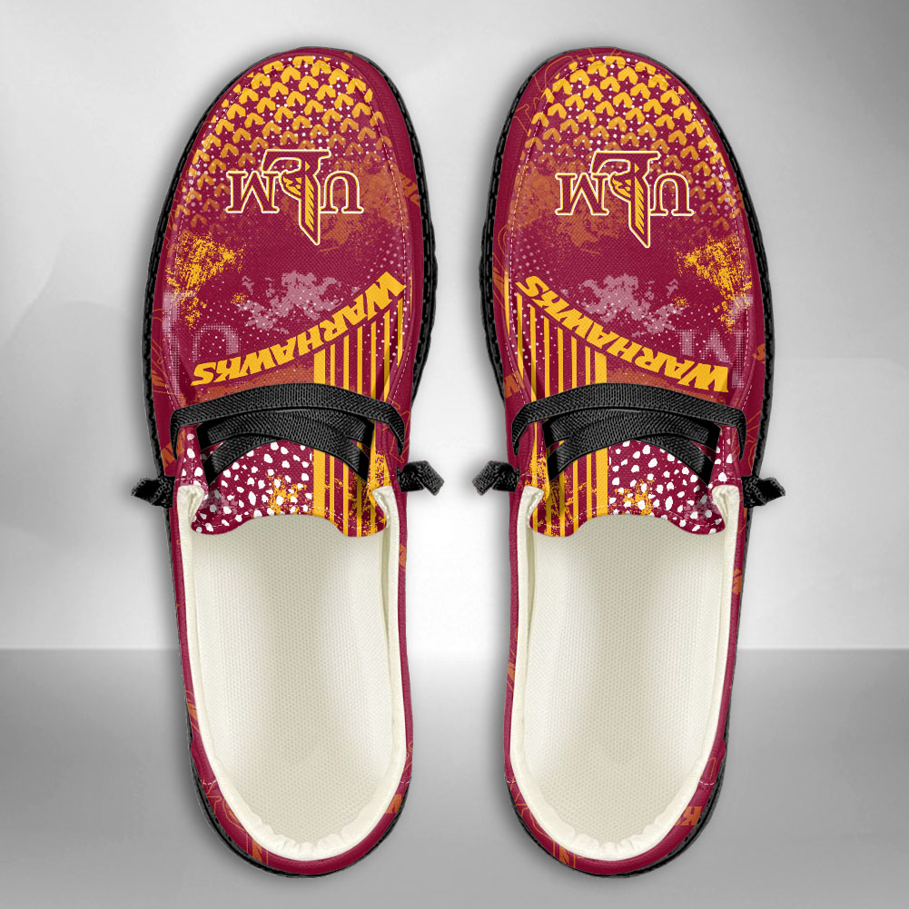 JWFancy NCAA Louisiana Monroe Warhawks Hey Dude Shoes Wally Men's Lace Up Loafers Comfortable For Men And Women