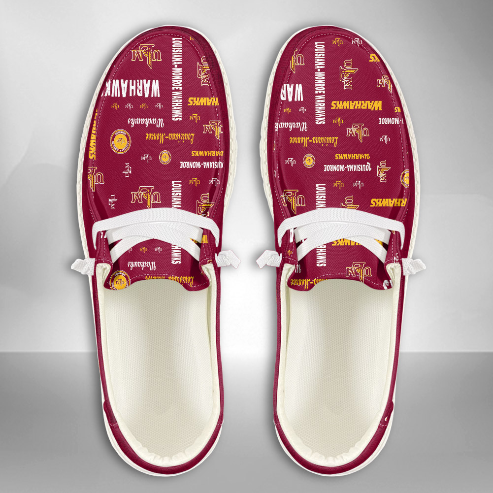 JWFancy NCAA Louisiana Monroe Warhawks Hey Dude Shoes Wally Men's Lace Up Loafers Comfortable For Men And Women